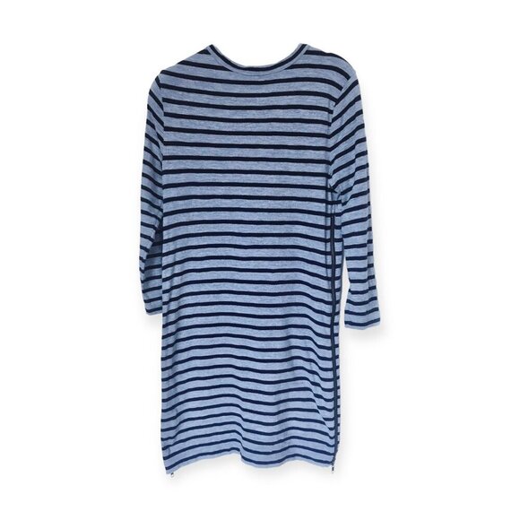 J. Crew blue/navy Striped side-zip T-shirt dress, Size S - Picture 3 of 12